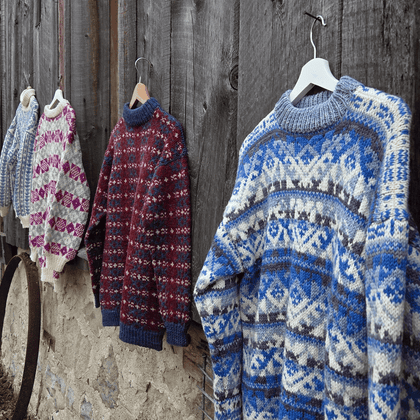 Koigu Heritage Sweater Kits - Koigu Sheep - Color A (Heli) XS - XL | Kits at Michigan Fine Yarns
