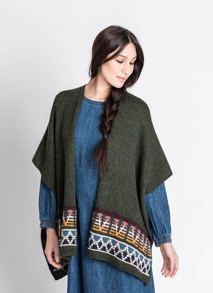 Blue Sky Fibers Woodland Ruana Kit -Original Colorway 31275050 | Kits at Michigan Fine Yarns