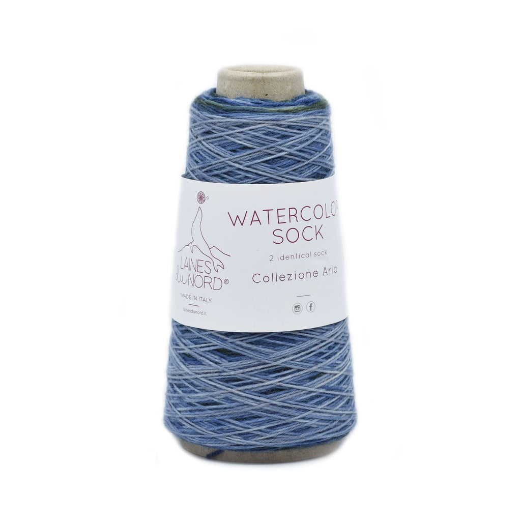 Laines Du Nord Watercolor Sock -100 - Brown/Blue/Green/Yellow | Yarn at Michigan Fine Yarns
